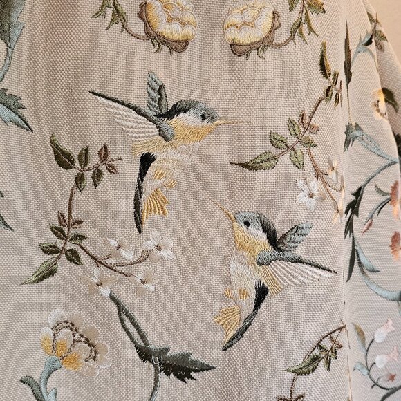 Whimsical Fairytale Strapless Dress Sz 8 L Wedding Garden Embroidered Tea Length - Picture 10 of 12